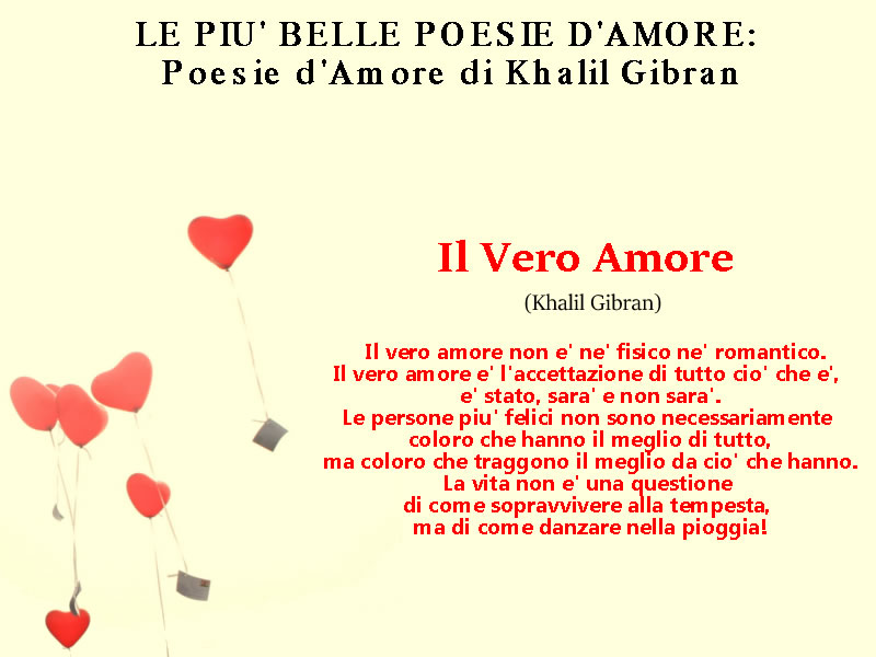 POESIA D'AMORE IL VERO AMORE GIBRAN