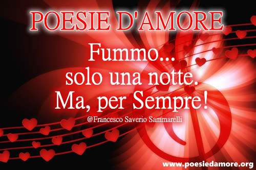 Poesia d'amore Fummo solo una notte
