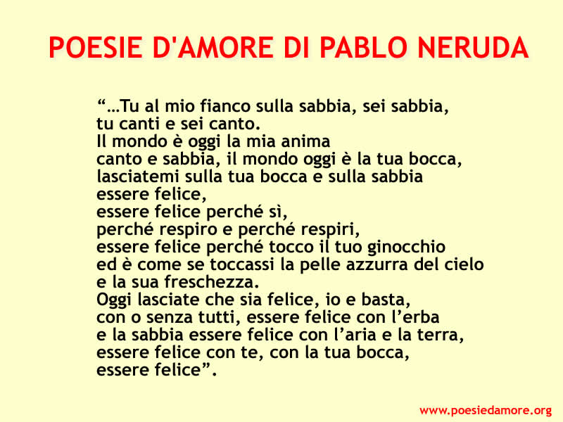 POESIE D'AMORE DI PABLO NERUDA