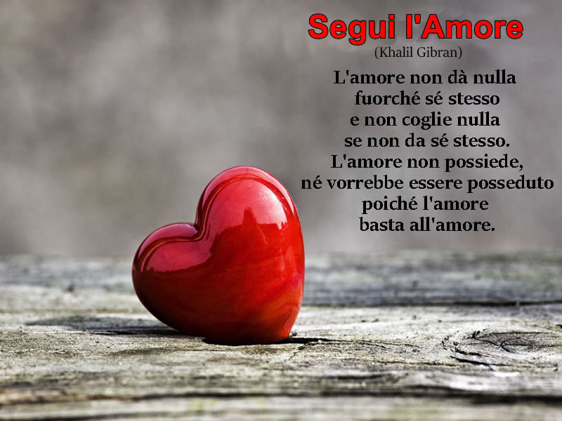 POESIA D'AMORE SEGUI L'AMORE