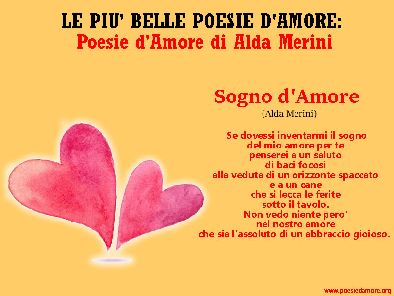 POESIA D'AMORE SOGNO D'AMORE ALDA MERINI